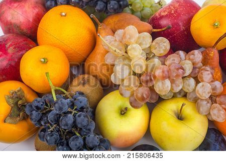 Fresh Fruits Isolated On A White Background
