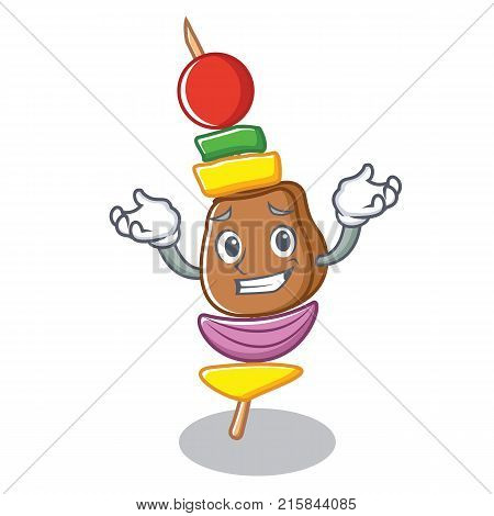 Grinning barbecue character cartoon style vector illustration