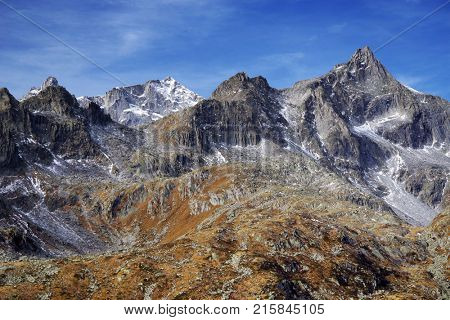 Autumn landscape in Adamello - Presanella Alpine Group, Italy, Europe