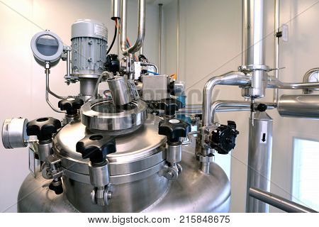 Reactors Of Suspensions And Solutions. Manufacture Of Pharmaceutical Industry. Production Of Suspens
