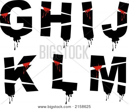 Sanguinamento Grunge alfabeti (vettoriale) - parte di un Set completo di Halloween