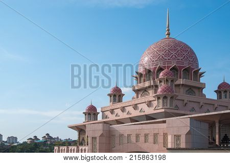 Putra Mosque in Putrajaya, Kuala Lumpur, Malaysia