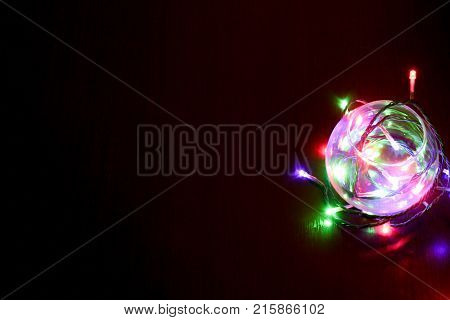 Christmas garland inside the bowl for decoration