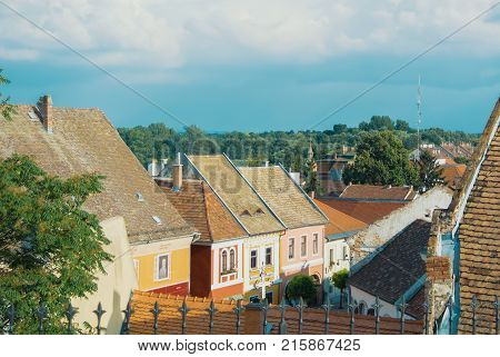 Szentendre, Hungary - July 26, 2016: View Over The Roofs Of Szentendre, A Town Of Artists, Galleries