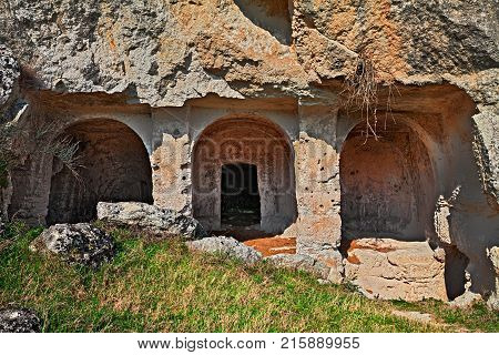 Matera, Basilicata, Italy: the ancient rock church 
