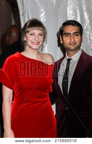 NEW YORK, NY - NOVEMBER 27: Kumail Nanjiani and Emily V. Gordon attend the 2017 IFP Gotham Awards at Cipriani Wall Street on November 27, 2017 in New York City.