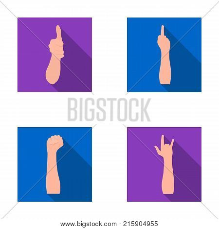 Sign Language flat icons in set collection for design.Emotional part of communication vector symbol stock  illustration.
