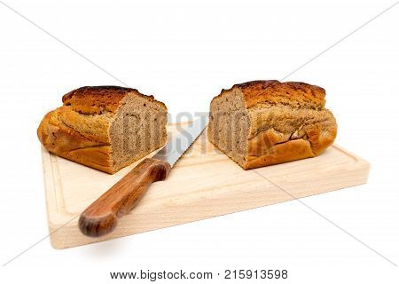 Homemade Fresh Plumcake Isolated On White Background