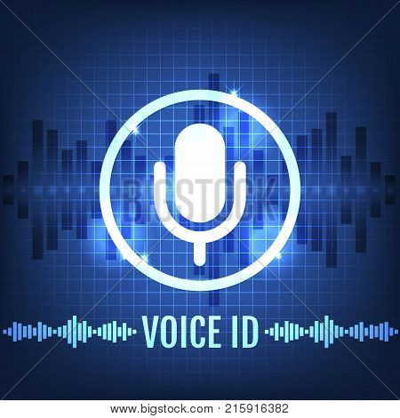 Voice ID Tech Icon and Futuristic Background Vector Illustration