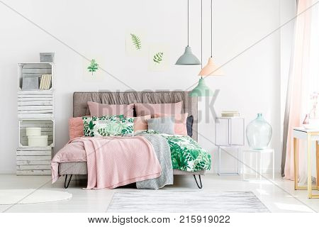 Glass Vase In Bedroom Interior