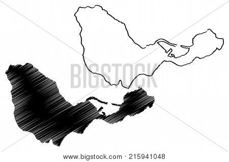 Ceuta map vector illustration , scribble sketch Ceuta