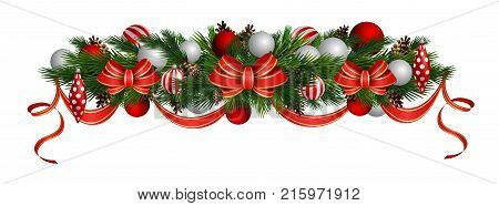 Vector Christmas Fir Decoration isolated on white background
