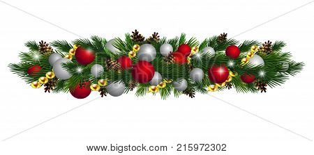 Vector Christmas Fir Decoration isolated on white background