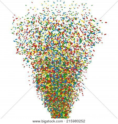 Colorful confetti cannon shot. Vector illustration ESP