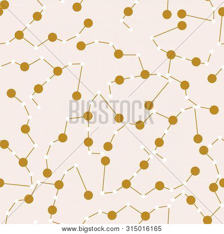 Gold Celestial Elements In A Seamless Pattern Design