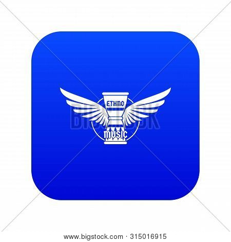 Percussion Instrument Icon Blue Isolated On White Background