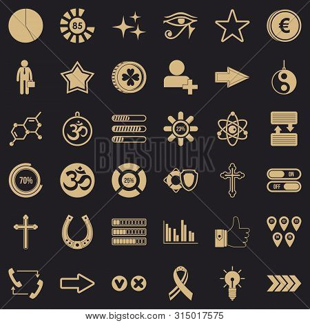 Element Icons Set. Simple Style Of 36 Element Icons For Web For Any Design