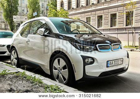 Kiev, Ukraine - May 3, 2019: Bmw I3 Electric Car In The Street