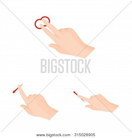 Vector Illustration Of Touchscreen And Hand Icon. Collection Of Touchscreen And Touch Stock Symbol F
