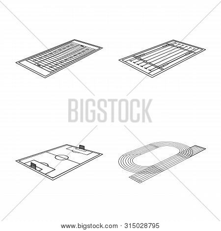 Vector Design Of Grass And Construction Sign. Set Of Grass And Championship Stock Vector Illustratio