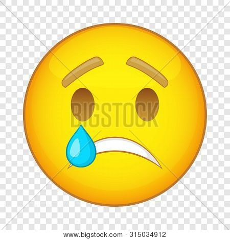 Crying Emoticon Icon. Cartoon Illustration Of Emoticon Icon For Web Design