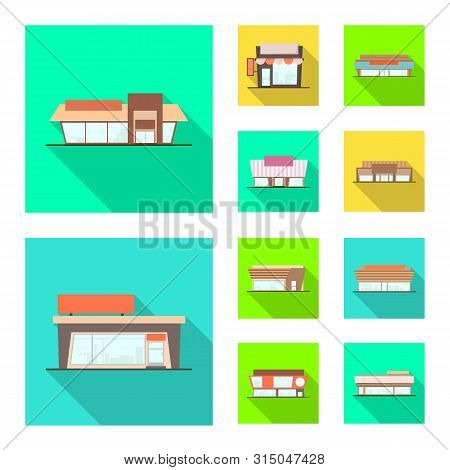 Vector Illustration Of Boutique And Construction Icon. Collection Of Boutique And Cityscape Stock Ve