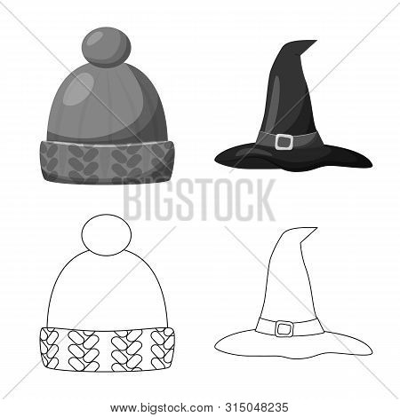 Vector Design Of Clothing And Cap Symbol. Set Of Clothing And Beret Stock Vector Illustration.