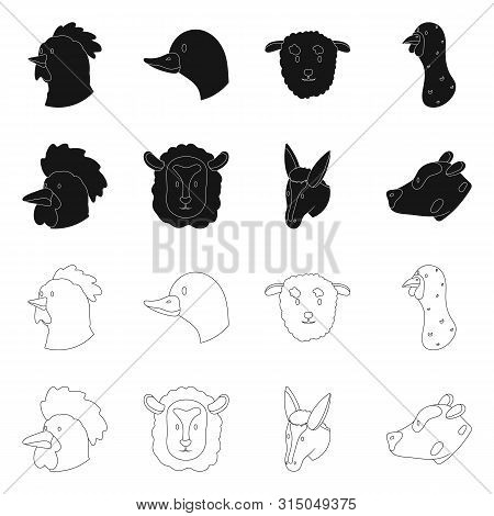 Vector Design Of Agriculture And Breeding Icon. Collection Of Agriculture And Organic Vector Icon Fo