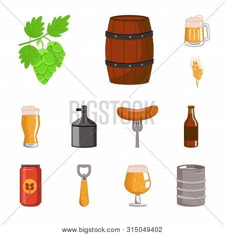 Vector Design Of Beer And Bar Sign. Collection Of Beer And Pub Stock Vector Illustration.
