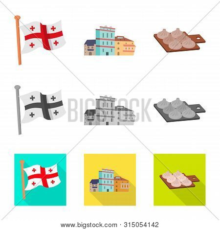 Vector Illustration Of Culture And Sightseeing Logo. Set Of Culture And Originality Vector Icon For 