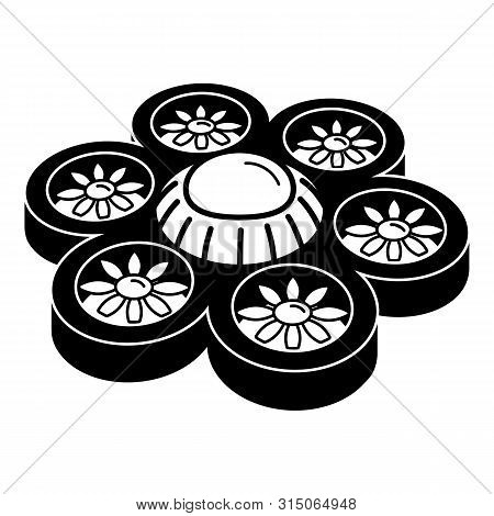 Protected Hexacopter Icon. Simple Illustration Of Protected Hexacopter Icon For Web Design Isolated 