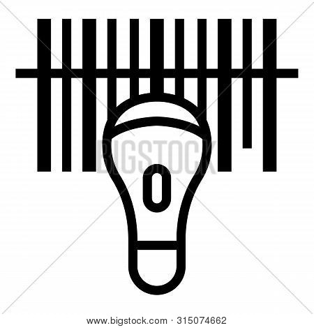 Handheld Barcode Scanner Icon. Outline Handheld Barcode Scanner Icon For Web Design Isolated On Whit
