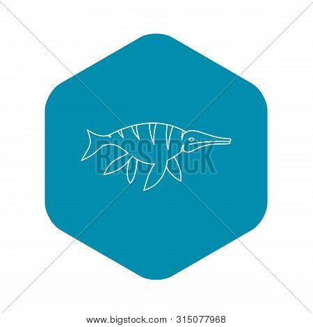 Ichthyosaur Dinosaur Icon. Outline Illustration Of Ichthyosaur Dinosaur Icon For Web