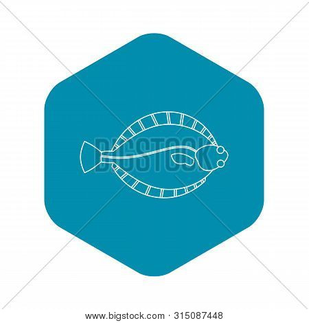 Flatfish Icon. Outline Illustration Of Flatfish Icon For Web