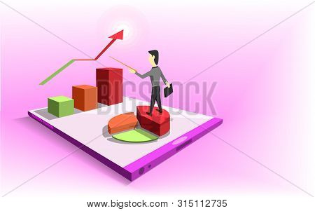 Tablet Mobile Business Digital Data Analysis Information,financial Diagram Chart Internet Management