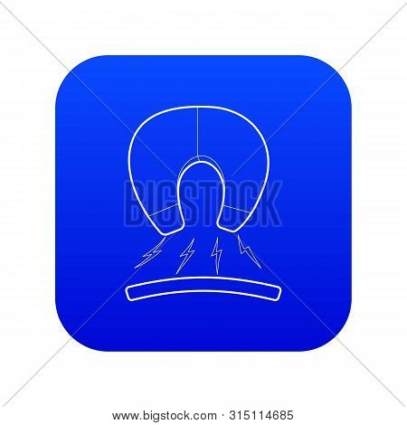 Magnet Icon Blue Vector Isolated On White Background