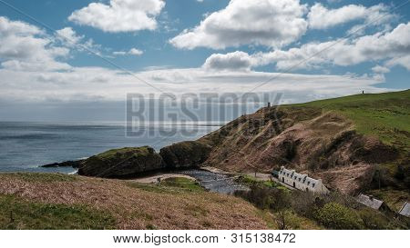 Small Beach At Berriedale On East Coast Of Scotland