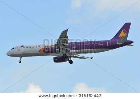 Saigon, Vietnam - Jul 13, 2019. Xu-350 Cambodia Angkor Air Airbus A321 Landing At Tan Son Nhat Airpo