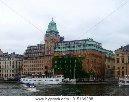 Stockholm, Sweden - August 05 2008: Architecture In The Downtown Stockholm, Nybrokajen Street, Hotel