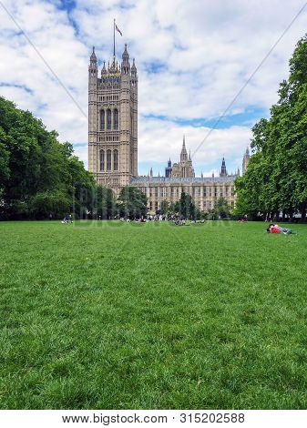 London, Uk - July 09 2011 - Westminster Abbey Viewed From Victoria Tower Gardens
