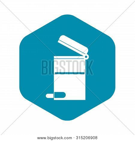 Steel Trashcan Icon. Simple Illustration Of Steel Trashcan Vector Icon For Web