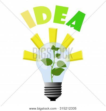 Plant Idea Growing Inside The Lamp - Light And Inspirations For Business Idea To Make Money And Grow