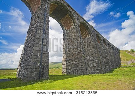 View Of Large Victorian Viaduct In Rural Countryside Scenery