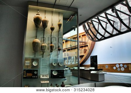 Cartagena, Murcia, Spain- July 26, 2019: Tourists Visiting Archeological Remains In The Underwater M
