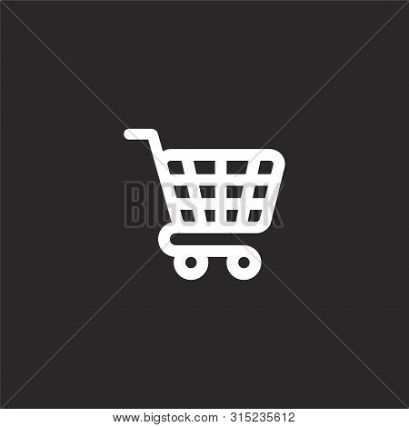 Shopping Cart Icon. Filled Shopping Cart Icon For Website Design And Mobile, App Development. Shoppi