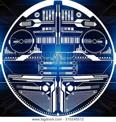 Hud Futuristic Hi Technology Communication Interface Panel Vector Background. Virtual Reality Abstra