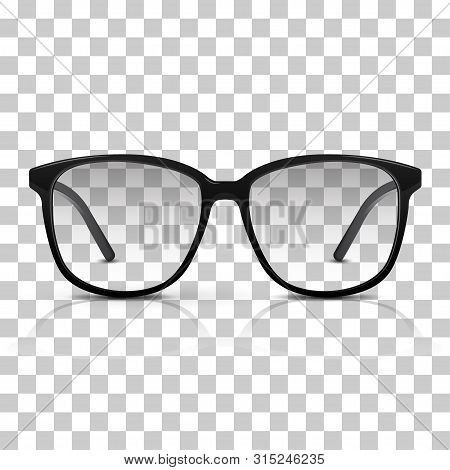Vector Realistic Dioptric Glasses Isolated On Transpatrent Background. Modern Trendy Eyeware.