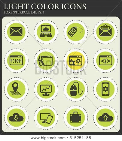 Seo And Development Web Icons For User Interface Design