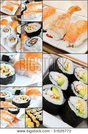 Collage di sushi