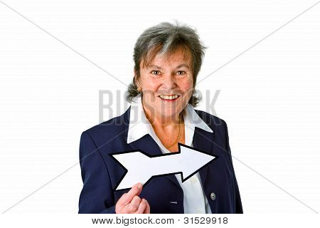 Kobieta Senior z pusty strzałka